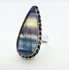 Sterling Silver Rainbow Fluorite Ring Size 7
