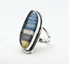 Sterling Silver Rainbow Fluorite Ring Size 5