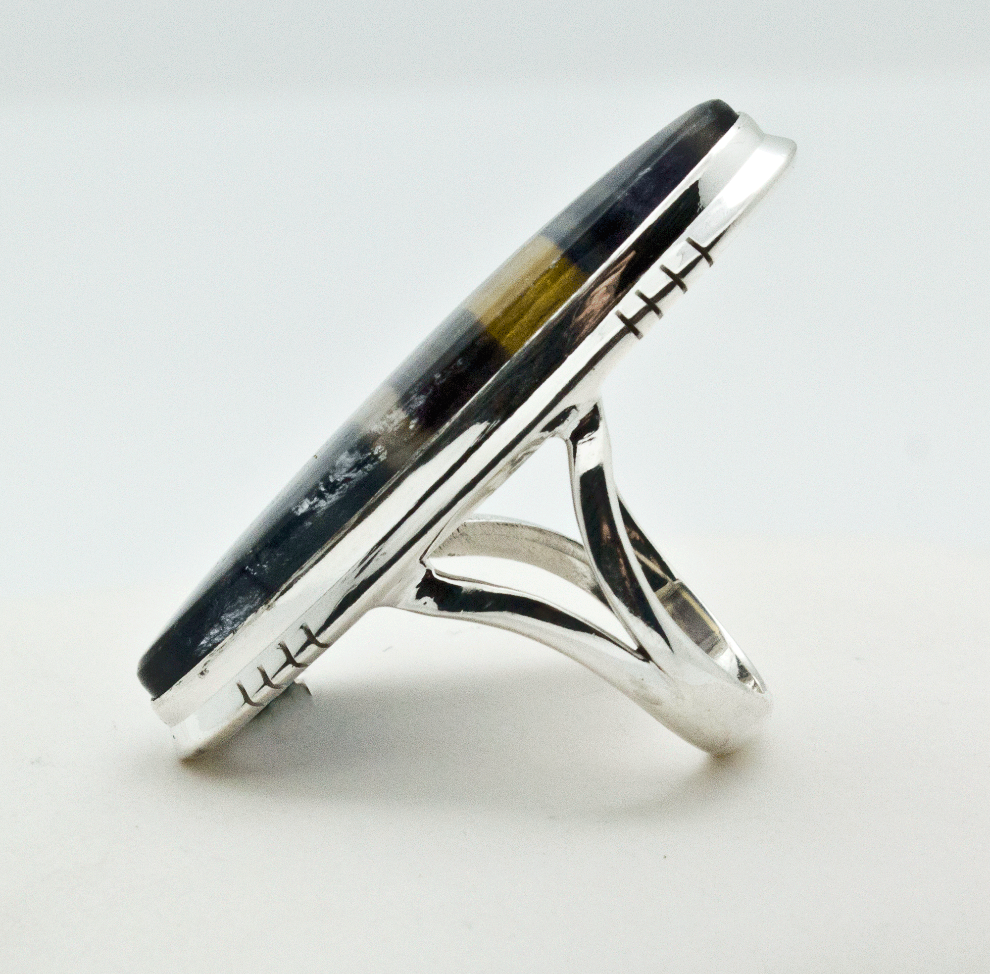 Sterling Silver Rainbow Fluorite Ring Size 7
