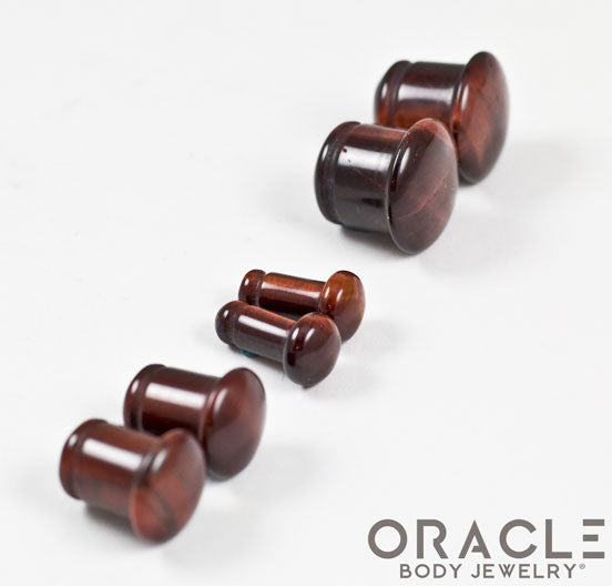 Red Tiger Eye Single Flare Plugs