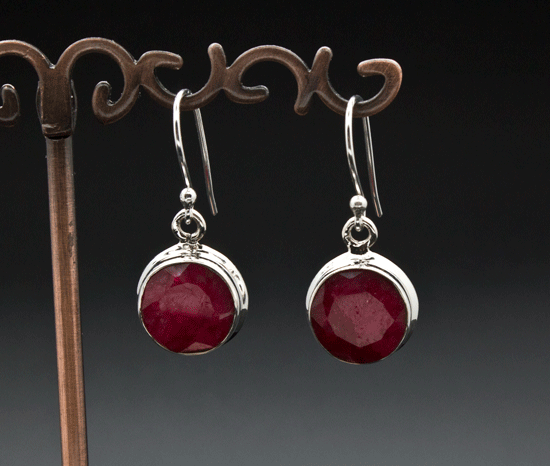 Sterling Silver Ruby Earrings