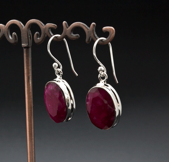 Sterling Silver Ruby Earrings