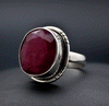 Sterling Silver Faceted Ruby Ring
