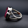 Sterling Silver Faceted Ruby Ring Size 5