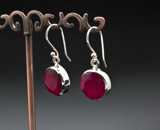 Sterling Silver Ruby Earrings
