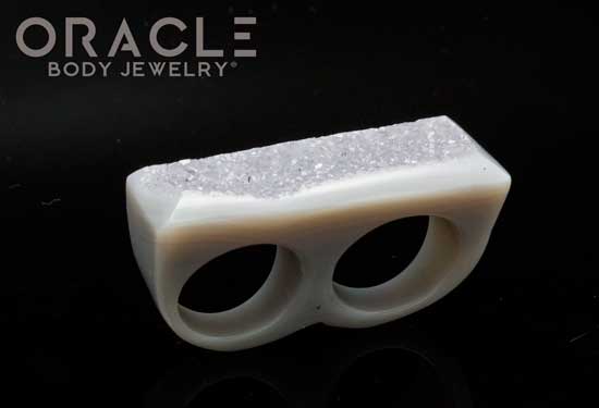 Druzy Agate Double Finger Ring Size 7.5 and 9