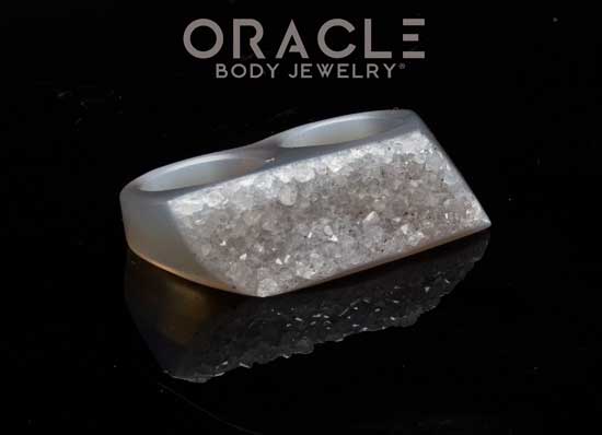Druzy Agate Double Finger Ring Size 7 and 8