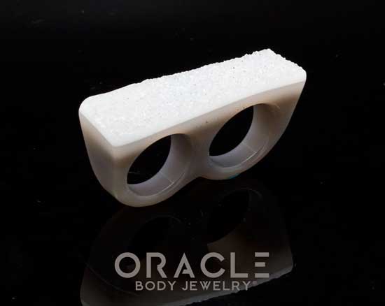 Druzy Agate Double Finger Ring Size 8.5 and 9.5