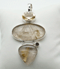 Sterling Silver Rutilated Quartz with Citrine and Smoky Quartz