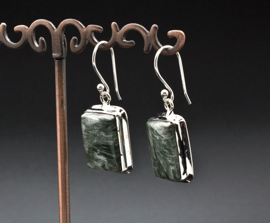 Sterling Silver Seraphinite Earrings