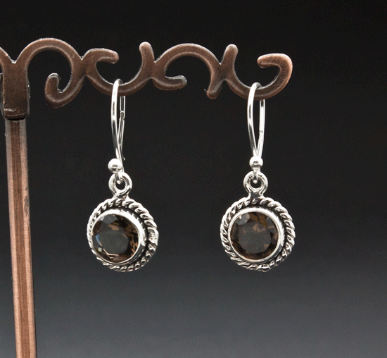 Sterling Silver Smoky Quartz Earrings
