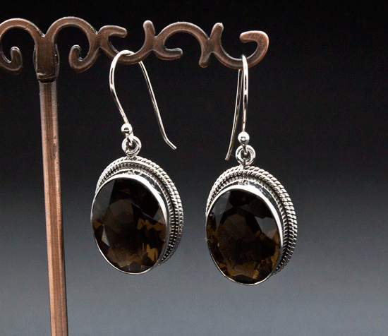 Sterling Silver Smoky Quartz Earrings
