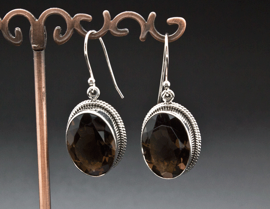 Sterling Silver Smoky Quartz Earrings