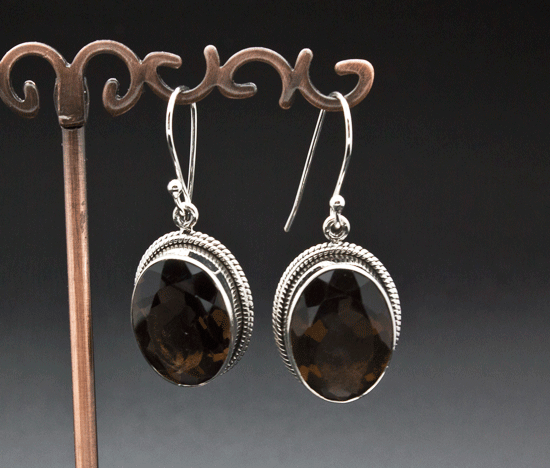 Sterling Silver Smoky Quartz Earrings