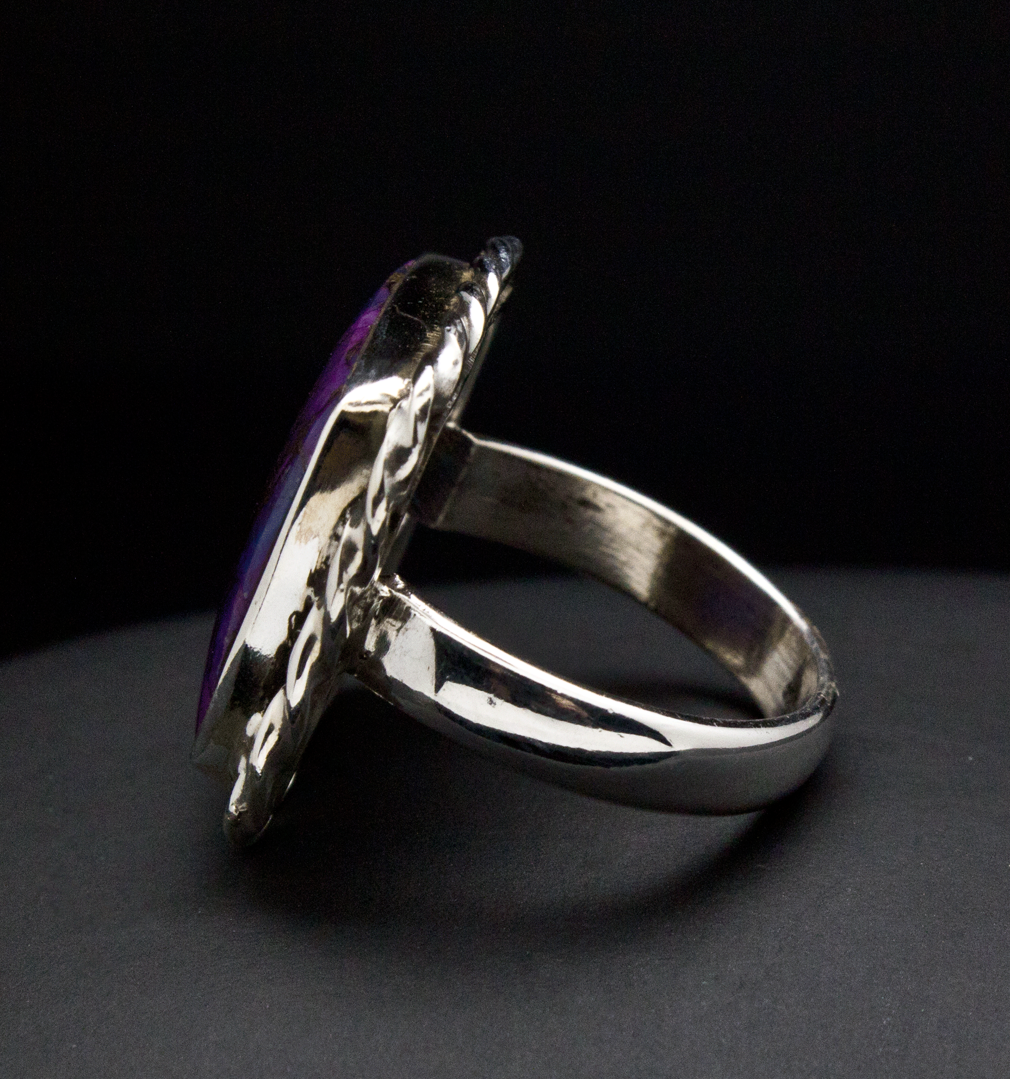 Sterling Silver Copper Purple Turquoise Ring Size 5