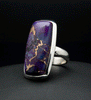 Sterling Silver Copper Purple Turquoise Ring Size 5