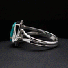 Sterling Silver Turquoise with Silver Inclusions Ring Size 7
