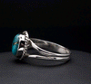 Sterling Silver Turquoise with Silver Inclusions Ring Size 7