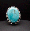 Sterling Silver Kingman Turquoise Ring Size 5