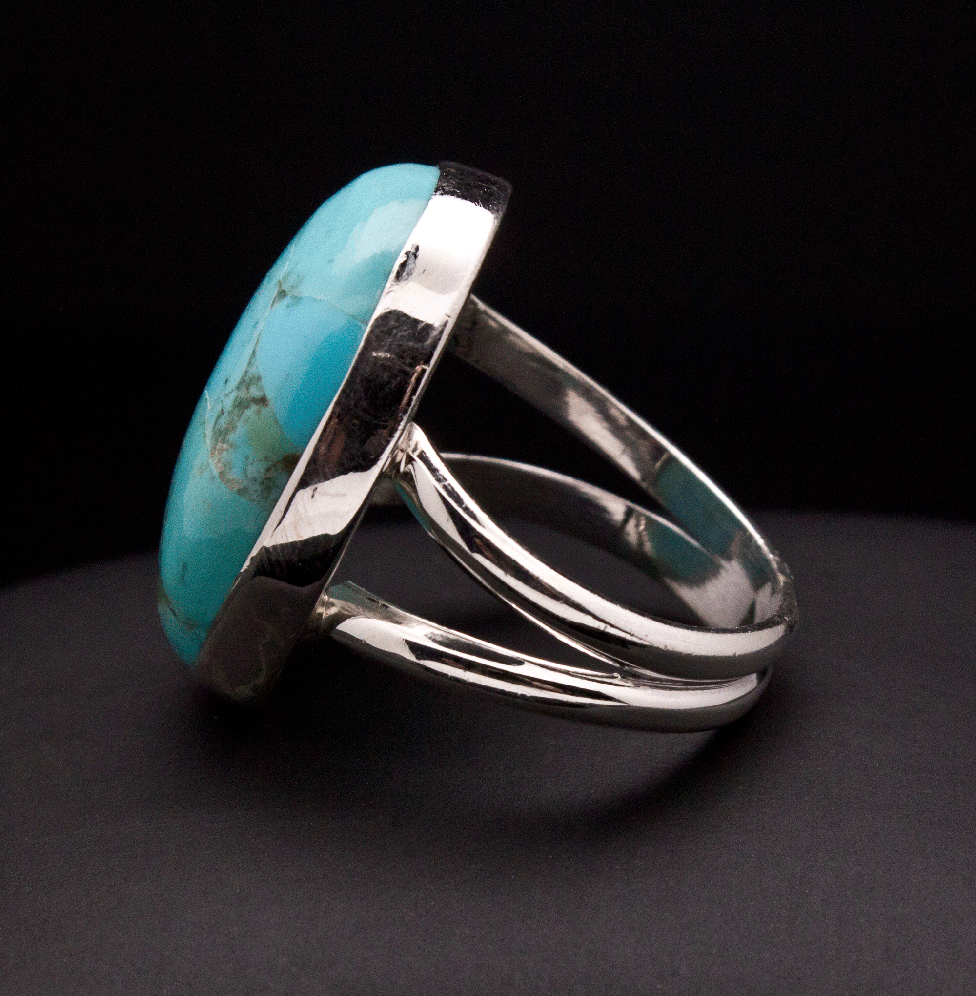 Sterling Silver Kingman Turquoise Ring Size 7