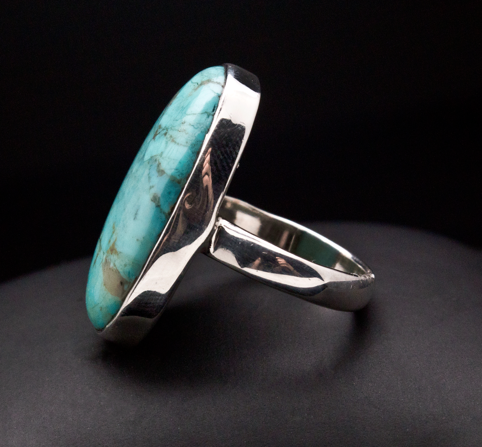 Sterling Silver Kingman Turquoise Ring Size 7