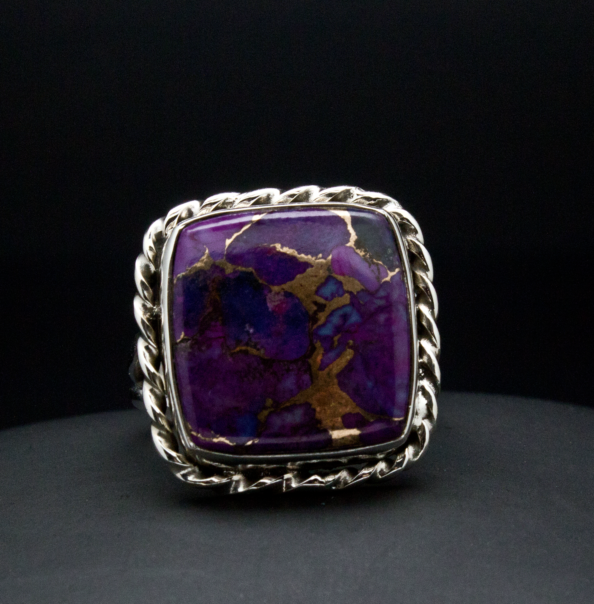 Sterling SIlver Copper Purple Turquoise Ring SIze 8