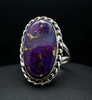 Sterling Silver Copper Purple Turquoise Ring Size 10