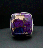 Sterling Silver Copper Purple Turquoise Ring SIze 5
