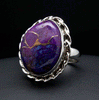 Sterling Silver Copper Purple Turquoise Ring Size 5