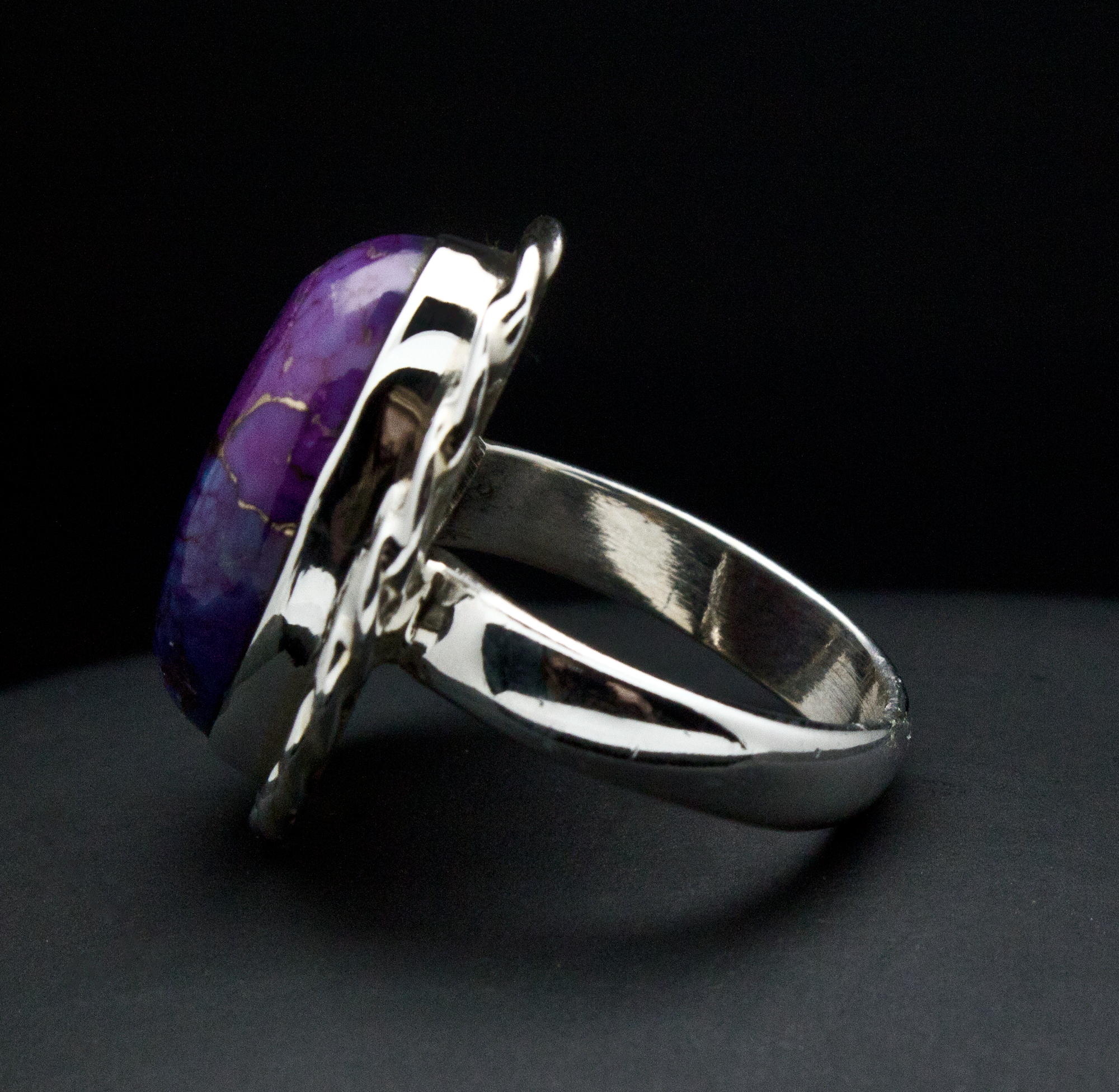 Sterling Silver Copper Purple Turquoise Ring Size 5