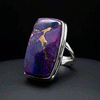 Sterling Silver Copper Purple Turquoise Ring Size 5