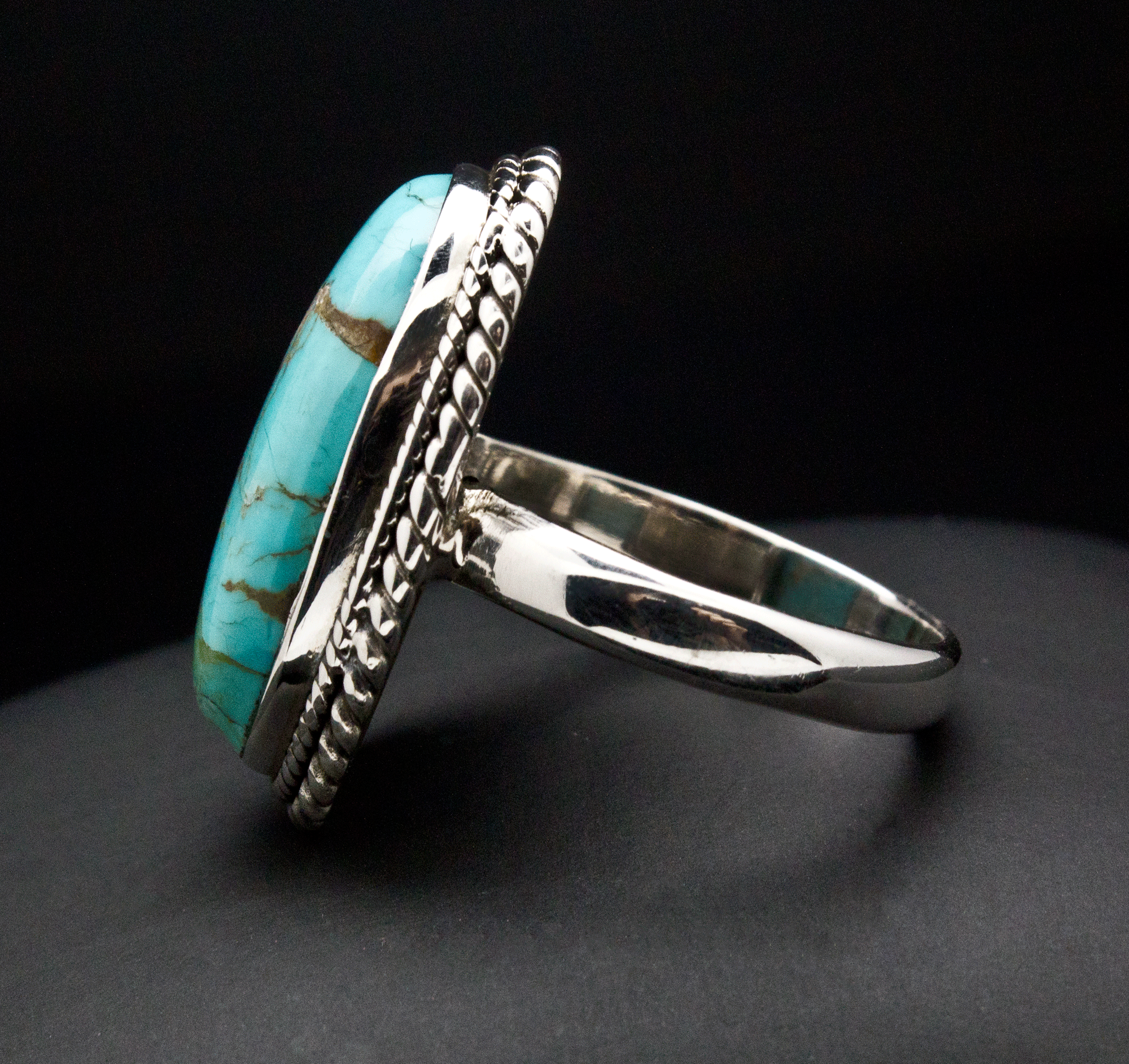 Sterling Silver Turquoise Ring Size 10