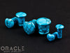 Single Flare Heart Front Synthetic Turquoise Plugs