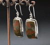 Sterling Silver Unakite Earrings