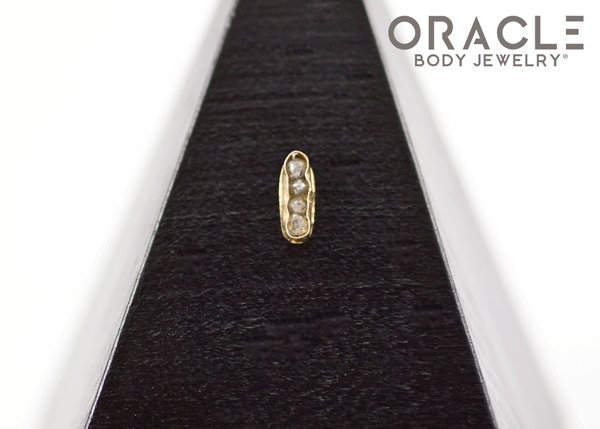 14k Channel Set Diamond Threadless Gold End