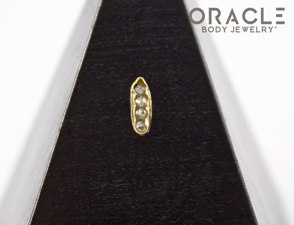 14k Channel Set Diamond Threadless Gold End