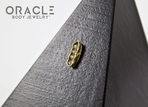 14k Channel Set Diamond Threadless Gold End