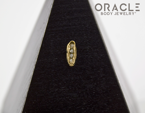 14k Channel Set Diamond Threadless Gold End
