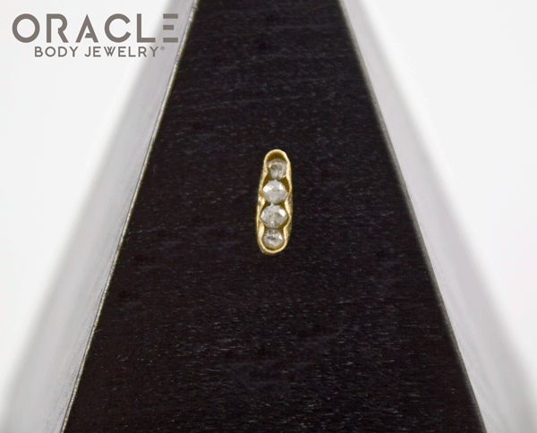14k Channel Set Diamond Threadless Gold End