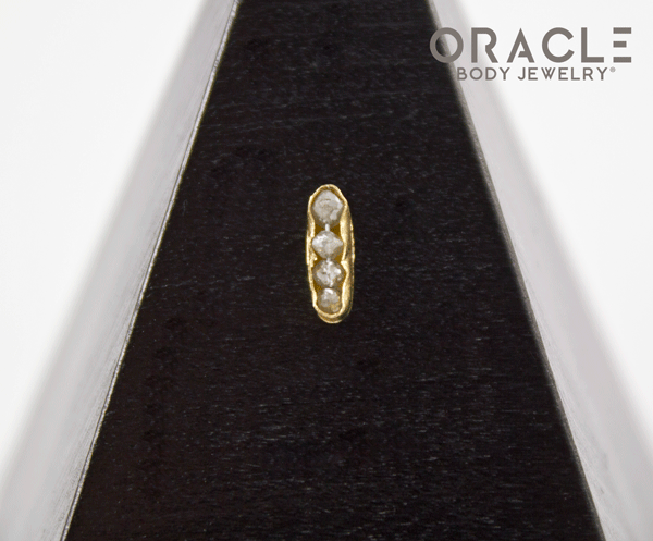 14k Channel Set Diamond Threadless Gold End