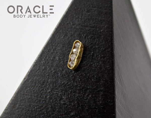14k Channel Set Diamond Threadless Gold End