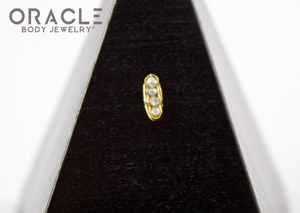 14k Channel Set Diamond Threadless Gold End