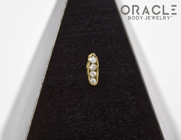 14k Channel Set Diamond Threadless Gold End