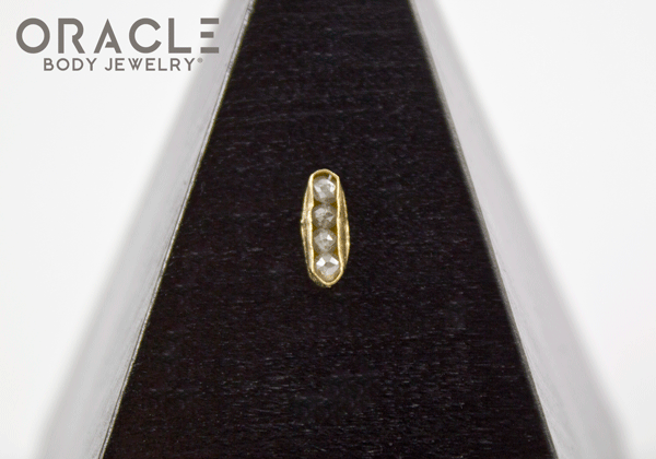 14k Channel Set Diamond Threadless Gold End