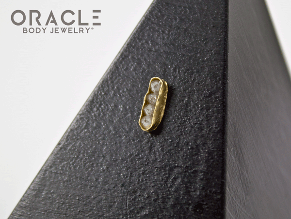 14k Channel Set Diamond Threadless Gold End