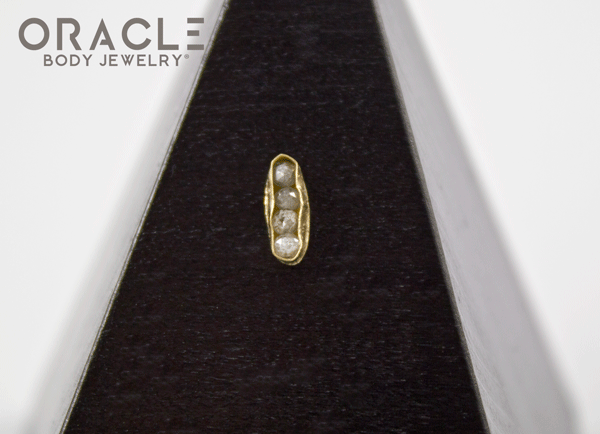 14k Channel Set Diamond Threadless Gold End