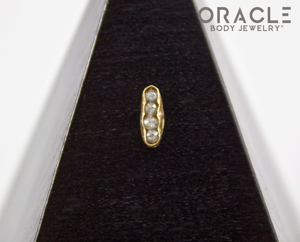14k Channel Set Diamond Threadless Gold End