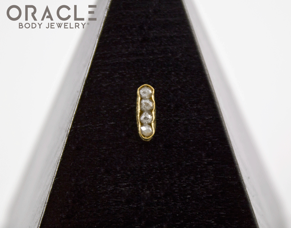 14k Channel Set Diamond Threadless Gold End