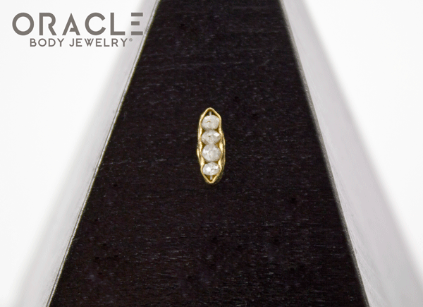 14k Channel Set Diamond Threadless Gold End