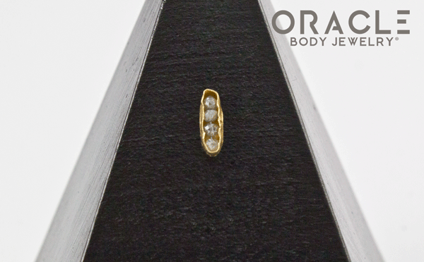 14k Channel Set Diamond Threadless Gold End